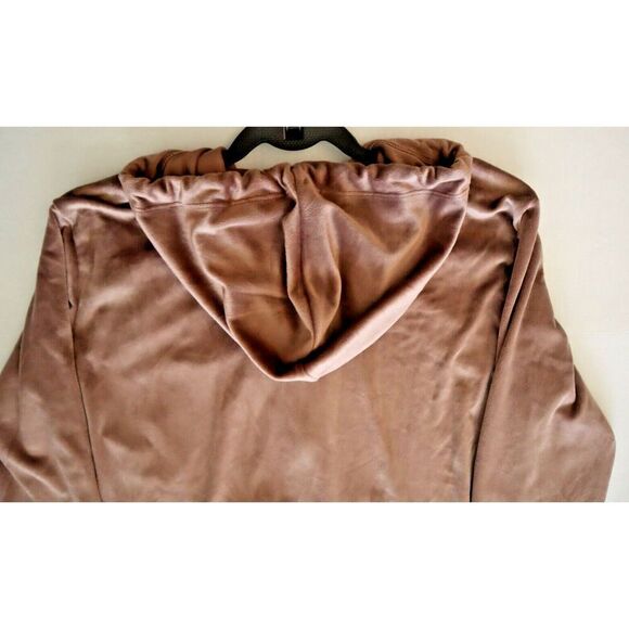 New York & Company 2983-482 Women's Sz XL Brown Velour Hooded Zip-Front Jacket - Picture 8 of 10